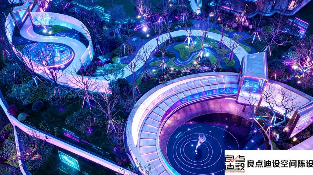 赛博风售楼处软装景观设计💫把未来感搬进城市会客厅
